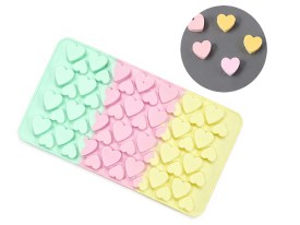Molde silicona tricolor 56 mini corazones